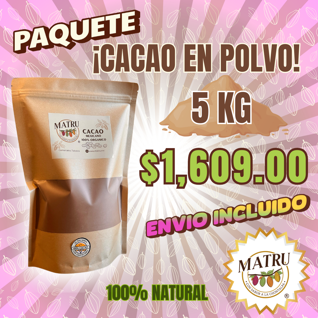 CACAO EN POLVO - Paquete Emprende Cacao 5 kg - Envío Gratis
