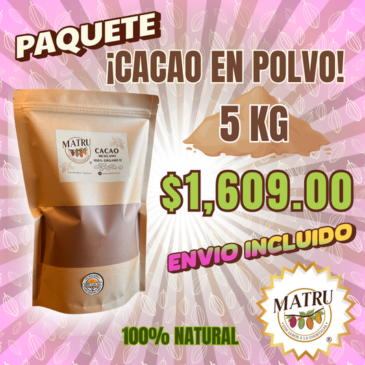 CACAO EN POLVO - Paquete Emprende Cacao 5 kg - Envío Gratis