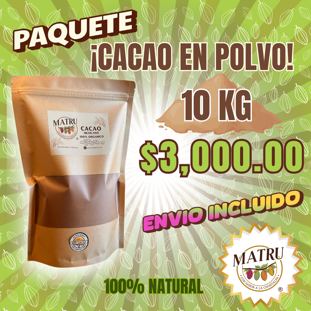 CACAO EN POLVO - Paquete Ahorro Total 10 kg - Envío Gratis