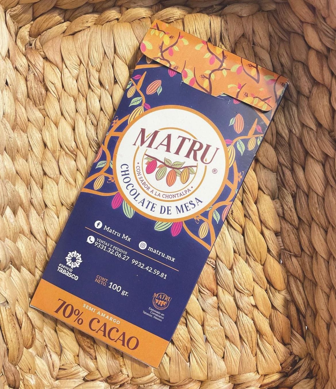 Barra de Chocolate al 70% Semi Amargo 100gr