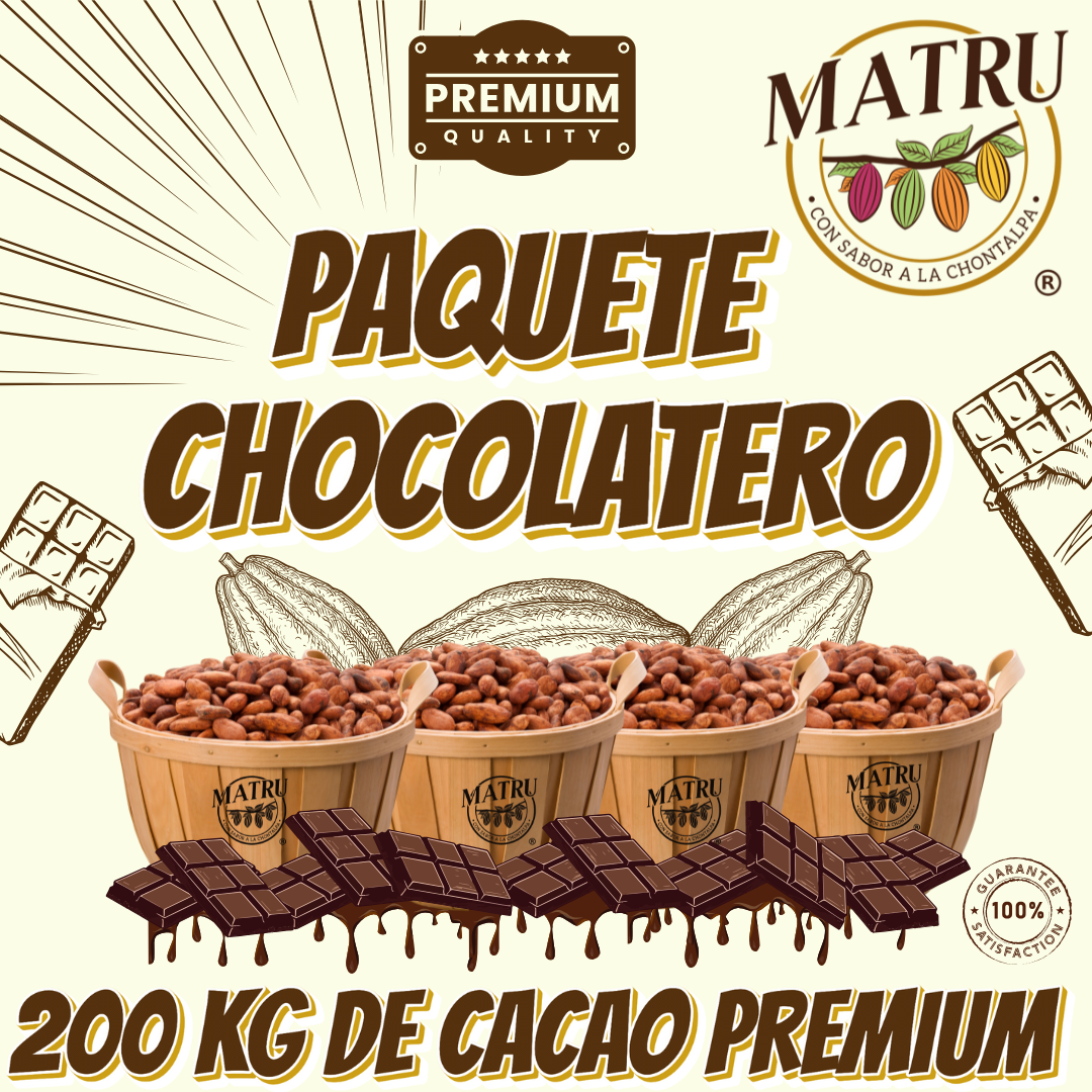 Paquete Chocolateros - 200 KG de CACAO de Calidad MATRU