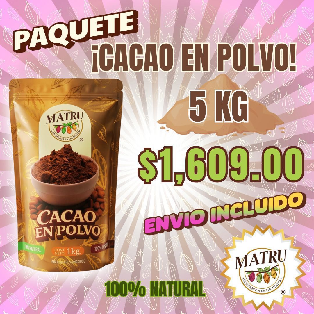 CACAO EN POLVO - Paquete Emprende Cacao 5 kg - Envío Gratis