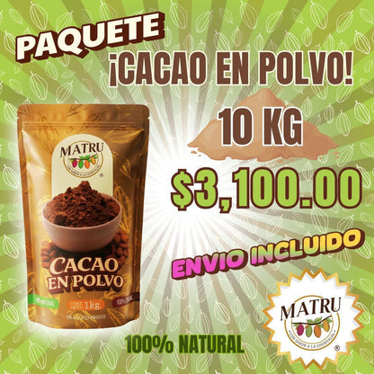CACAO EN POLVO - Paquete Ahorro Total 10 kg - Envío Gratis