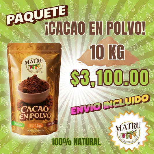 CACAO EN POLVO - Paquete Ahorro Total 10 kg - Envío Gratis