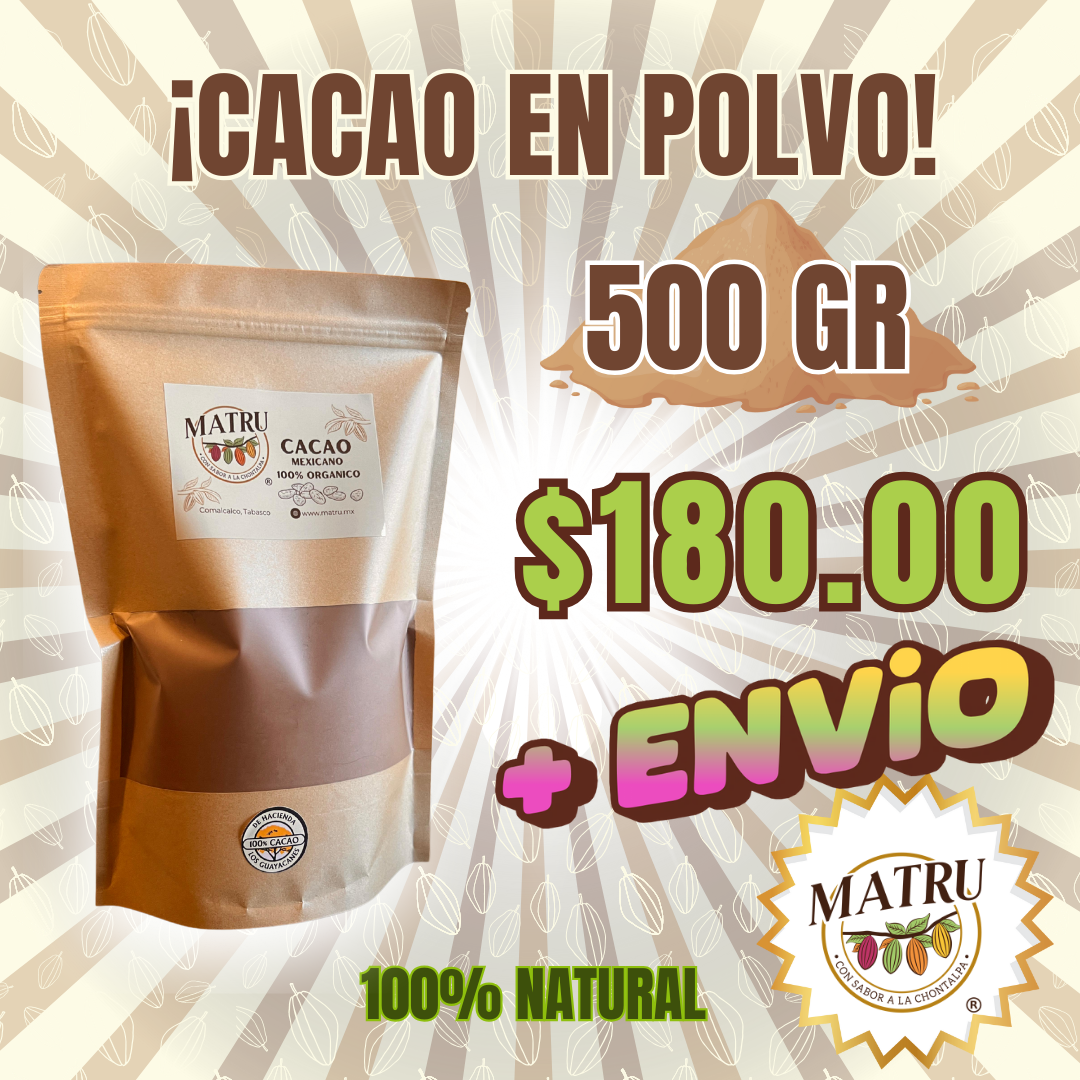 CACAO EN POLVO - 500g - 100% Natural